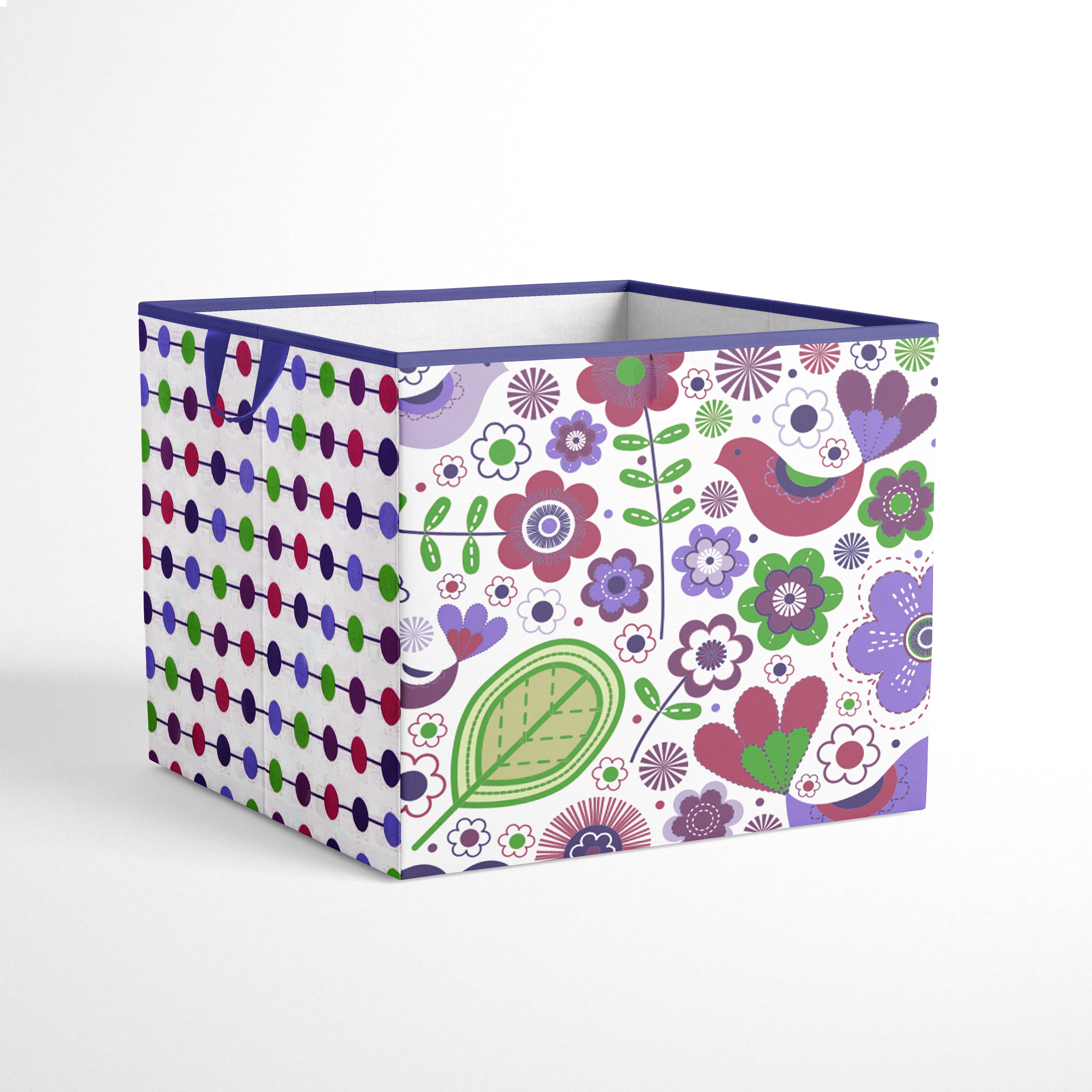 Bacati - Large Storage Tote Botanical Purple/Lilac/Green/Plum Girls