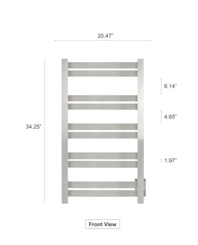 Grande 10 Black Towel Warmer Dimensions