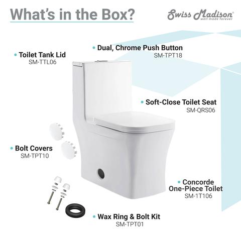 CONCORDE ONE-PIECE SQUARE TOILET DUAL-FLUSH 1.1/1.6 GPF - SM-1T106