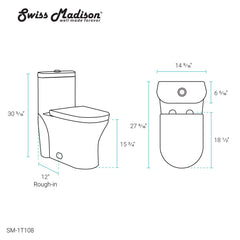 MONACO ONE-PIECE ELONGATED TOILET DUAL-FLUSH 1.1/1.6 GPF - SM-1T108