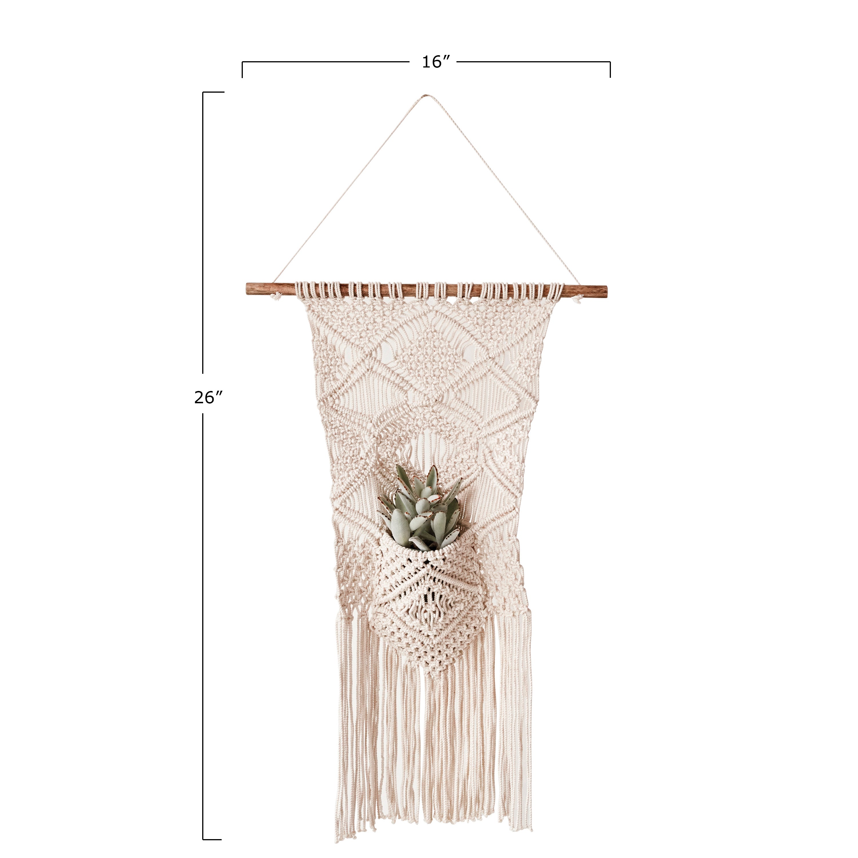 Cotton Macramé Wall Pocket – Grandeur & Grace Co.