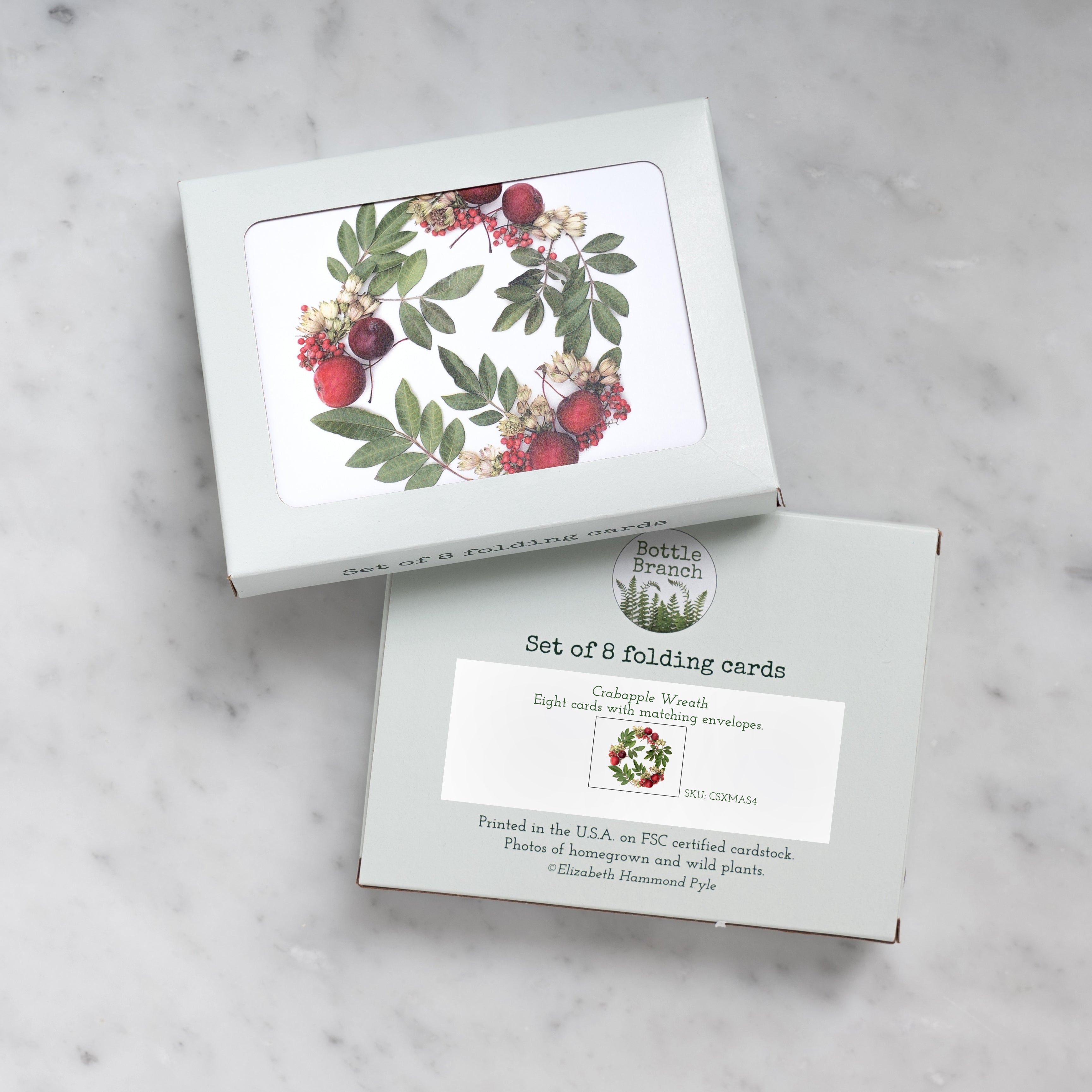 Card set - crabapple wreath