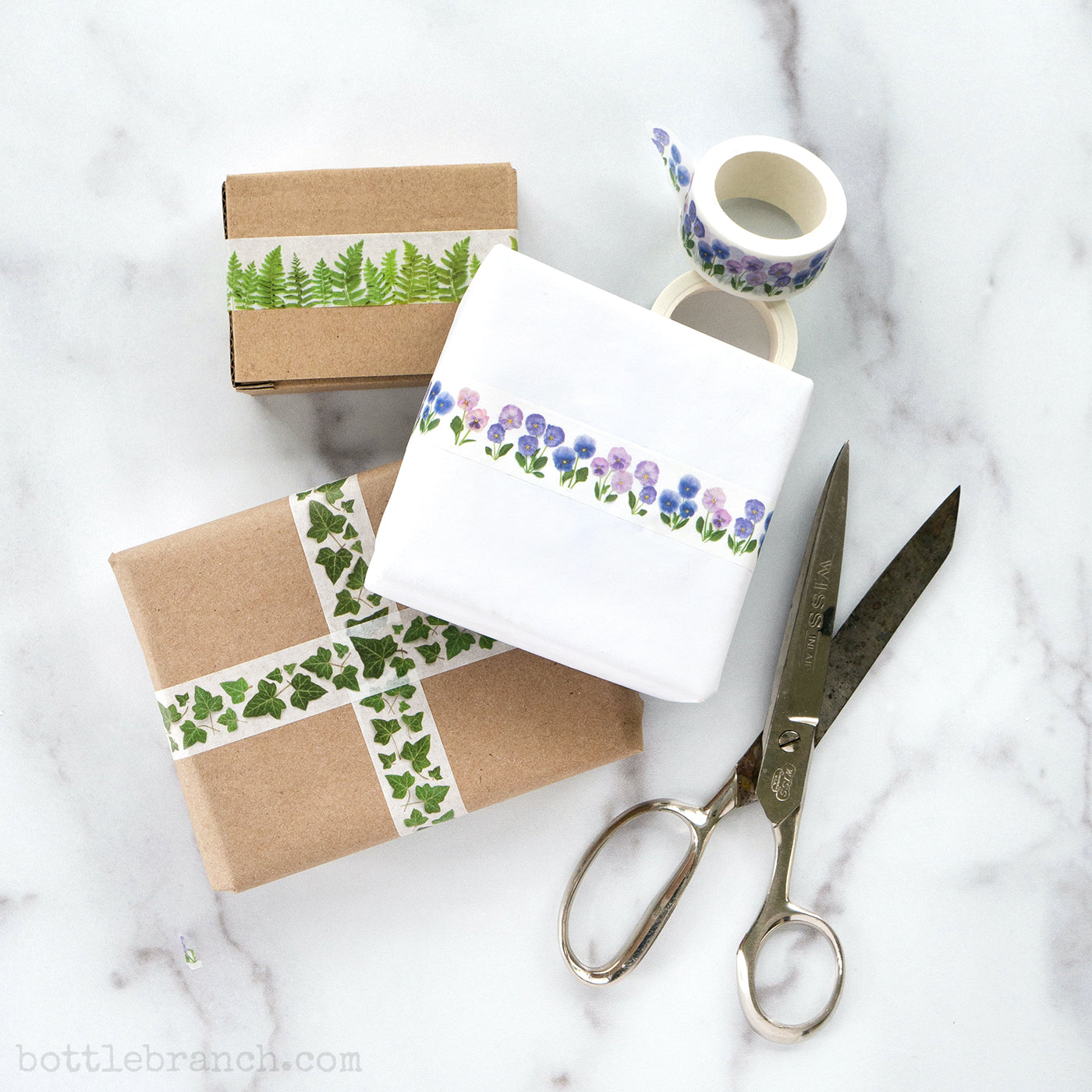 wrapping presents with washi tape
