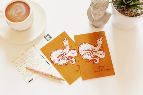 2024 Lunar New Year Year of the Dragon Postcards