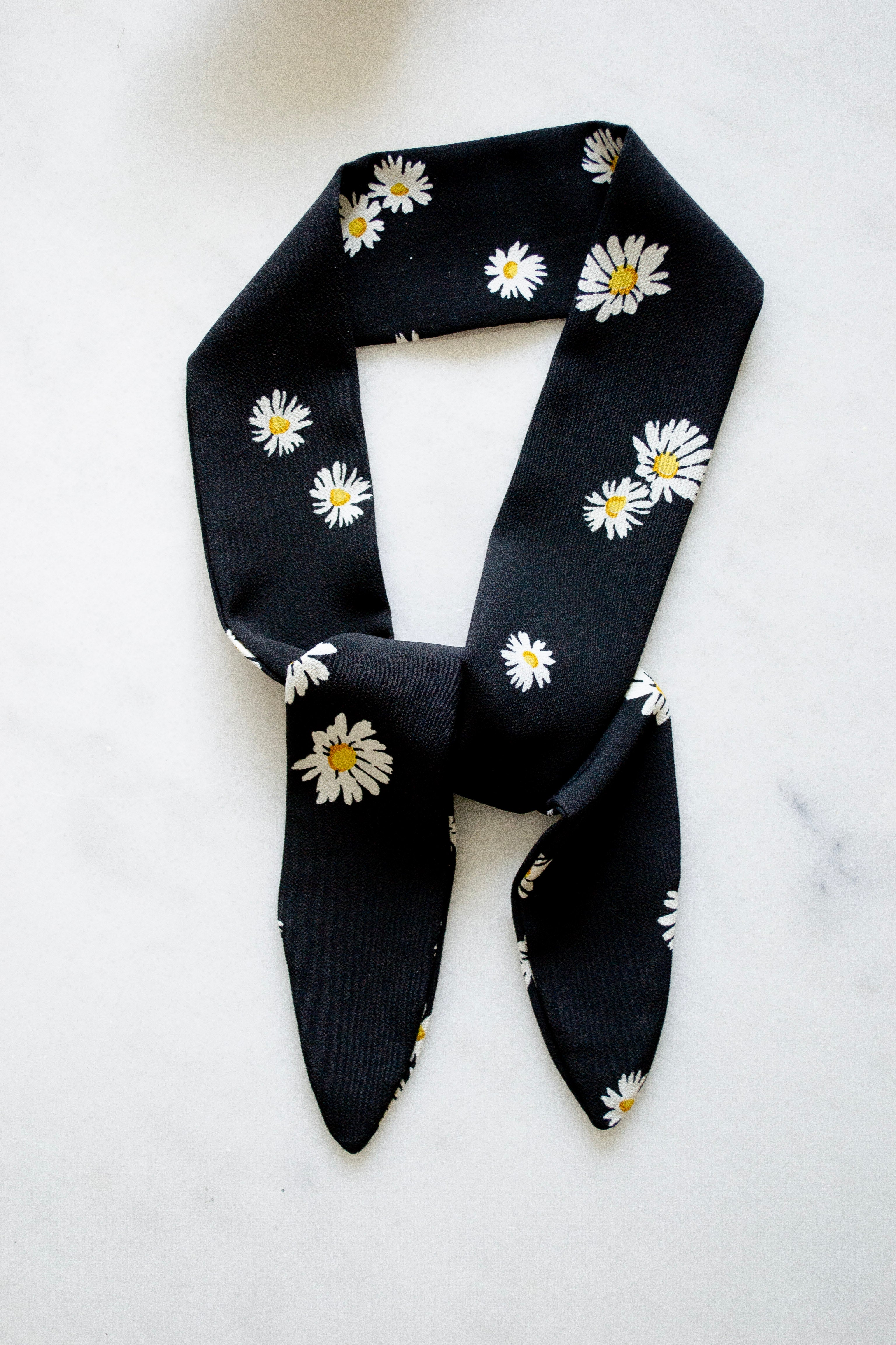 Black Daisy Hair Scarf – Beads Bangles & Bows