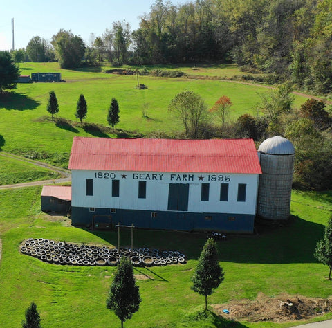 An arial shot of Geary Farm