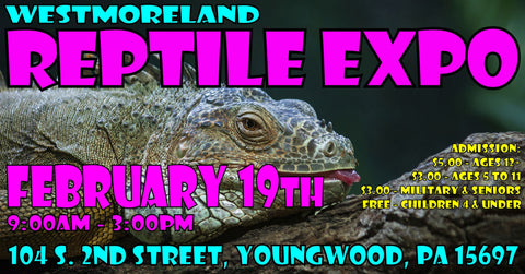 Flyer for the Westmoreland Reptile Expo