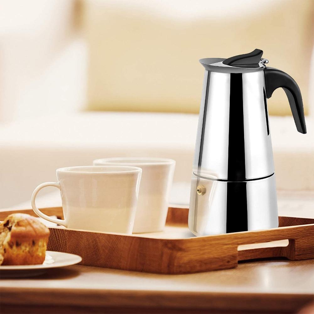 Stainless Steel Coffee Maker Coffee Kettle Coffee Brewer Latte Percolator Stove  Coffee Tools Pot Moka Pot Geyser Coffee Makers