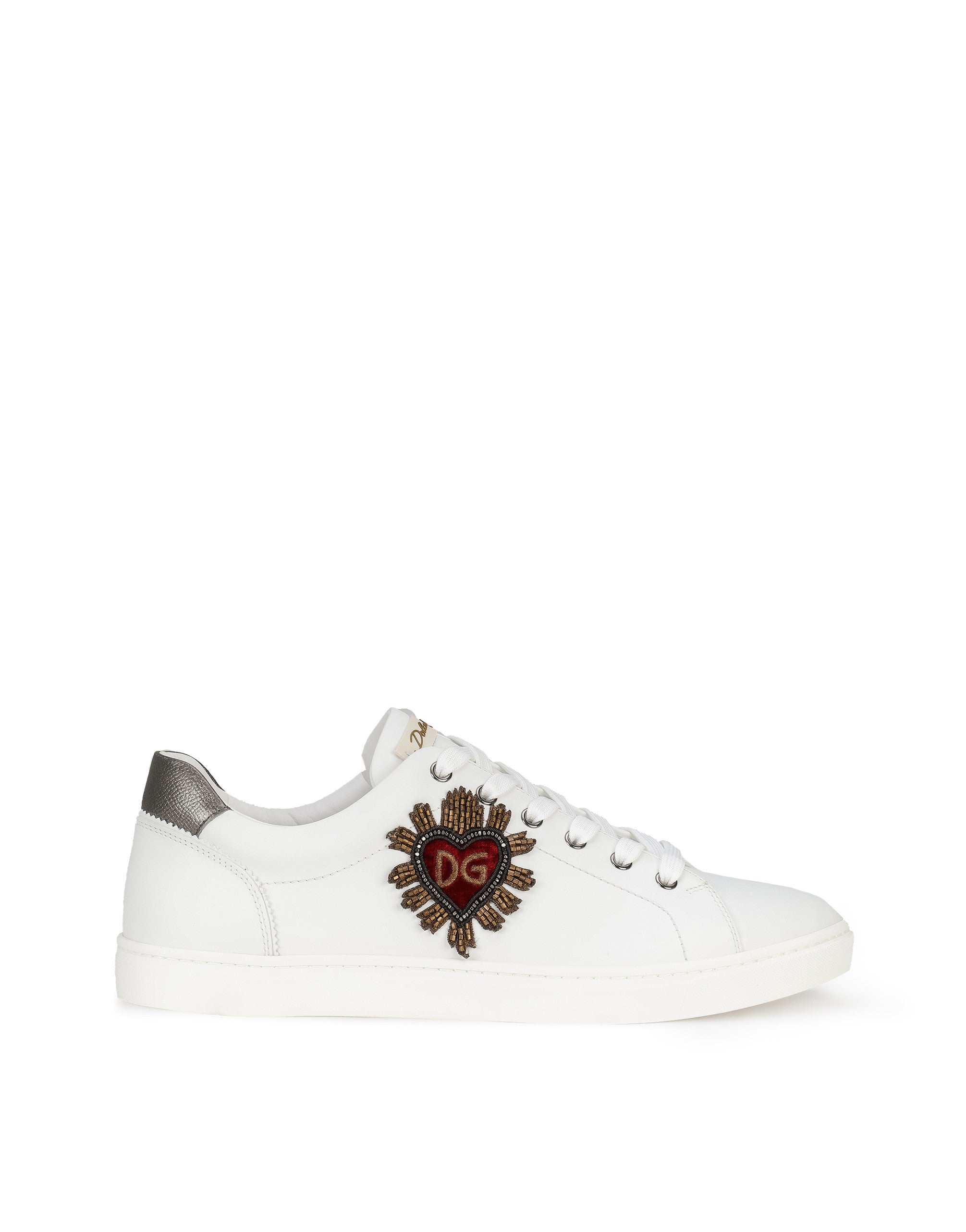 Sneaker with laces in leather with sacred heart#N# #N# #N# #N# – Dolce ...