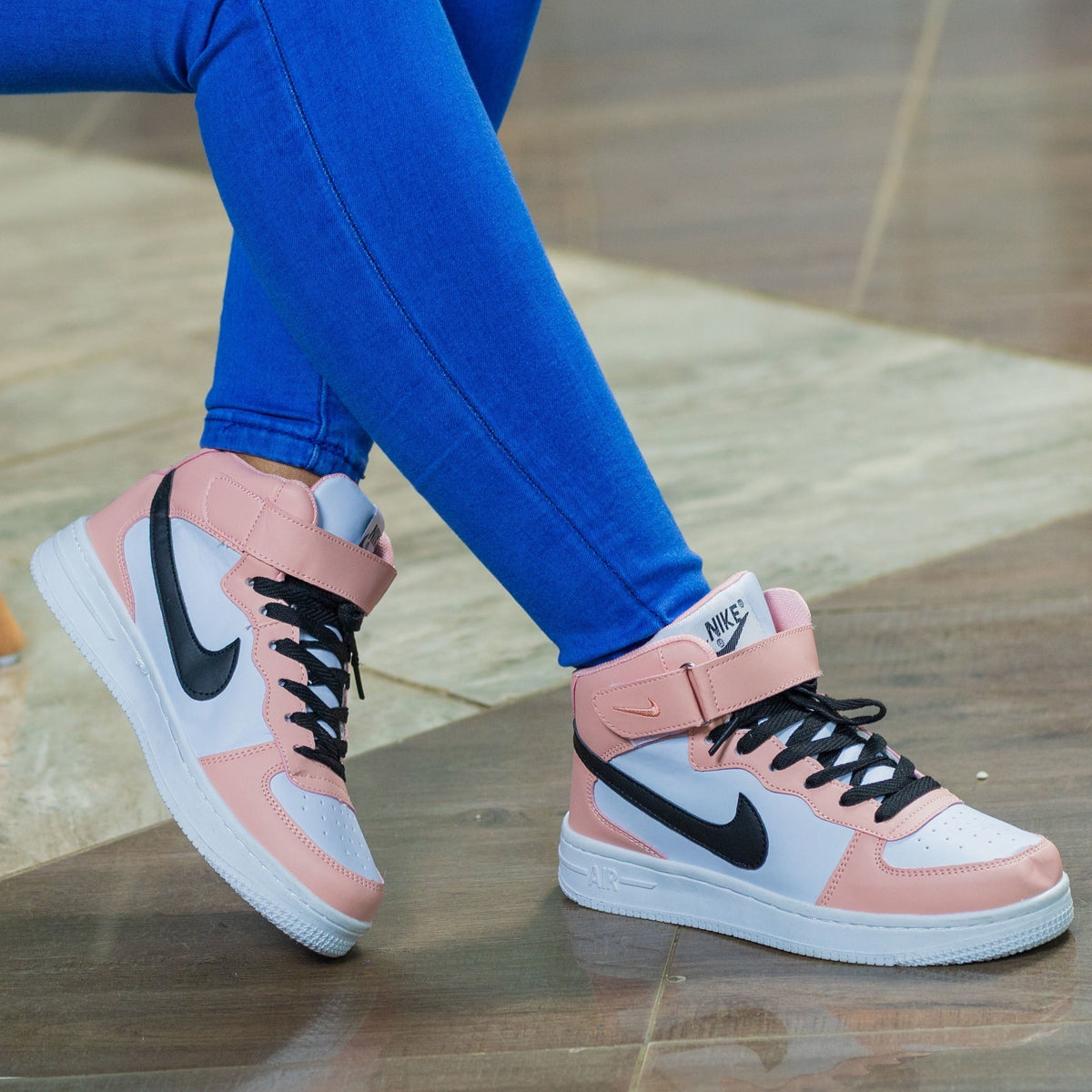 Pink White Nike High Top With Black Laces – Hii-Style Shop Kenya ...