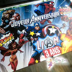 TOILE AFFICHE POSTER ANNIVERSAIRE AVENGERS