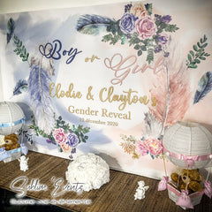 TOILE AFFICHE POSTER ANNIVERSAIRE GENDER REVEAL 