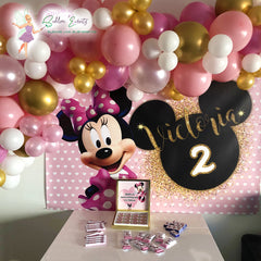 TOILE AFFICHE POSTER ANNIVERSAIRE MINNIE ROSE