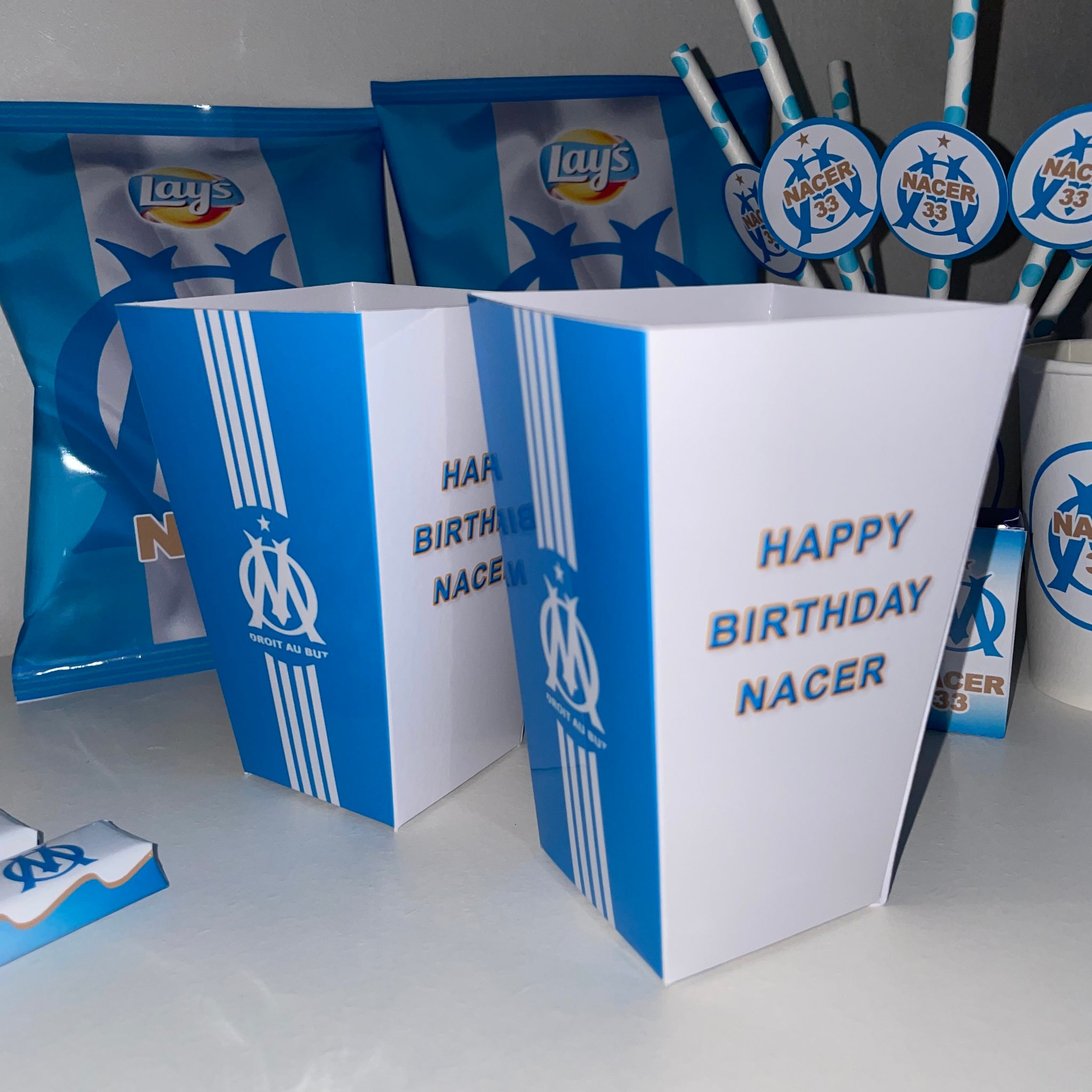 Decoration Anniversaire Personnalisee Theme Foot Special Om Olympique De Marseille Sublim Eventz