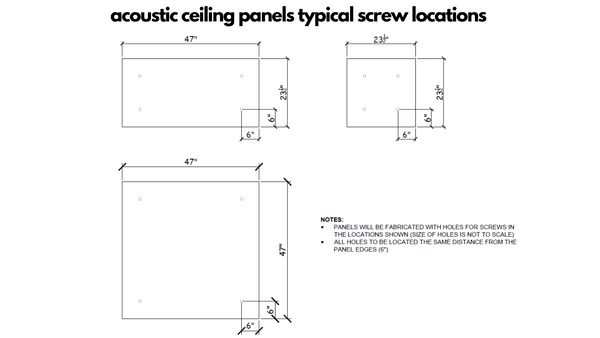acoustic ceiling panels typical screw locations