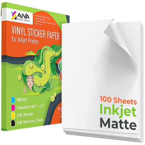 Printable Vinyl Sticker Paper Inkjet Matte 15 sheets