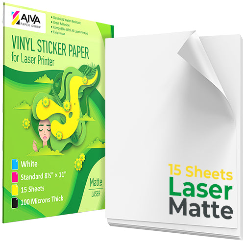 Printable Vinyl Sticker Paper Inkjet Frosty Clear 15 sheets – AIVA