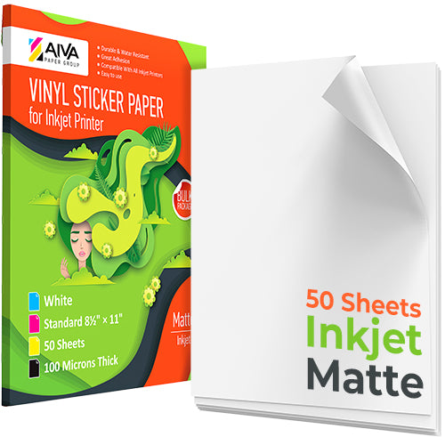 5x7 Matte Inkjet Photo Sticker Paper 100 Sheets