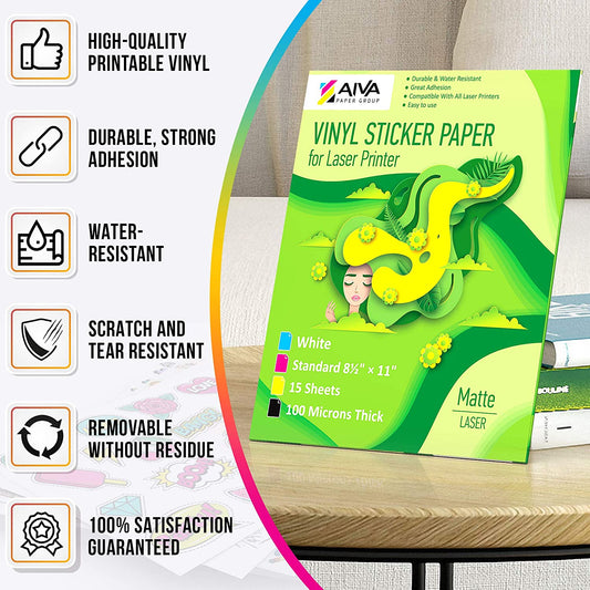 Printable Vinyl Sticker Paper Inkjet Frosty Clear 50 sheets – AIVA