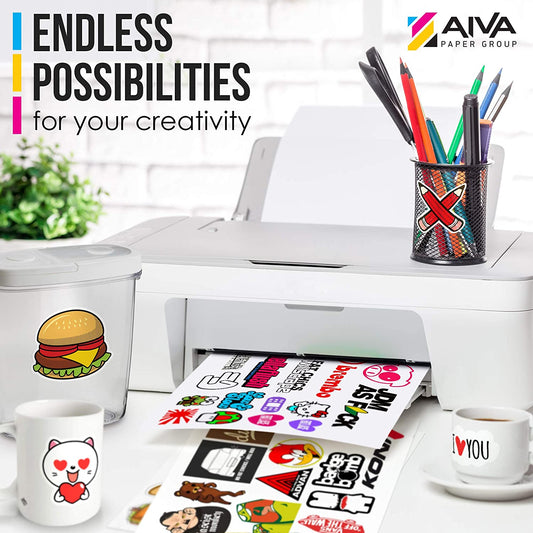 Printable Vinyl Sticker Paper Inkjet Frosty Clear 15 sheets – AIVA Paper  Group