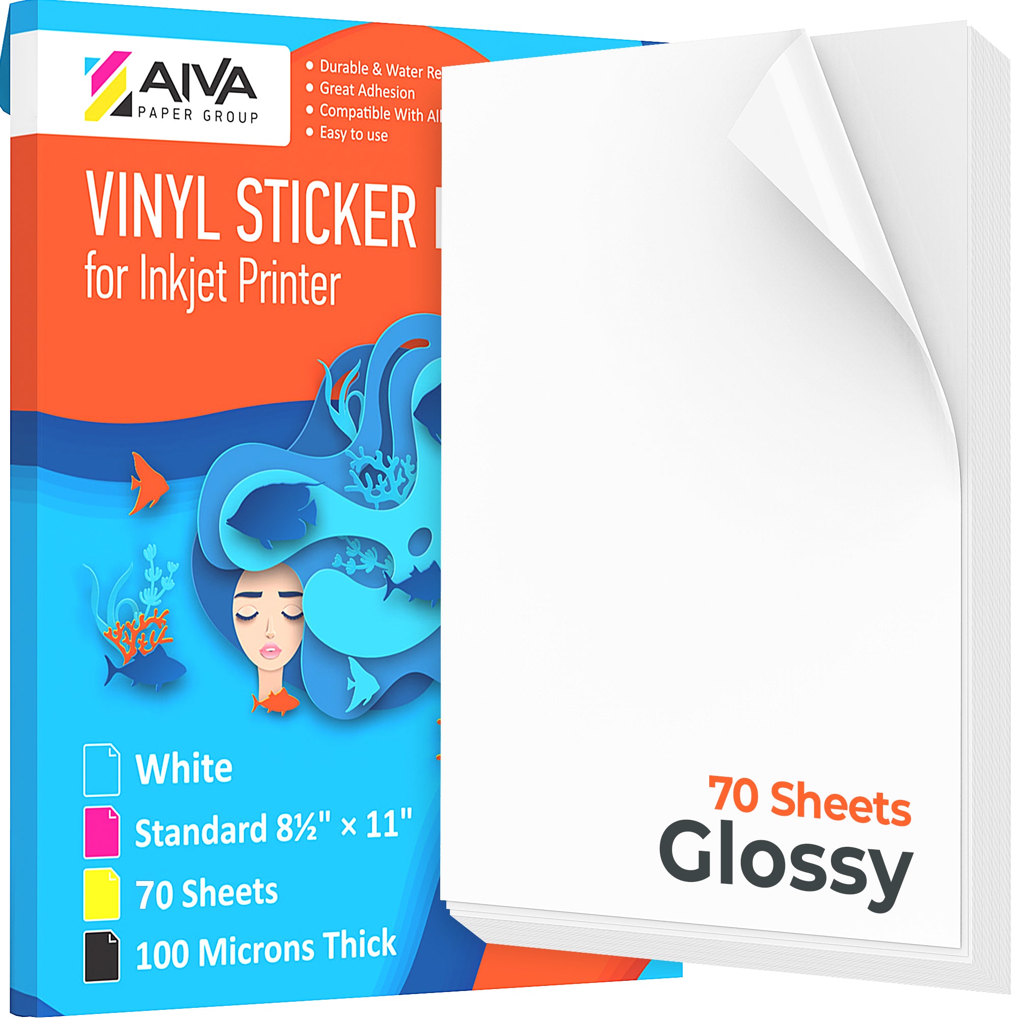 Printable Vinyl Sticker Paper Inkjet Frosty Clear 50 sheets – AIVA Paper  Group