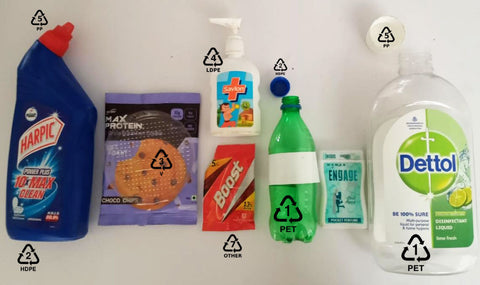 Different types of plastics around us