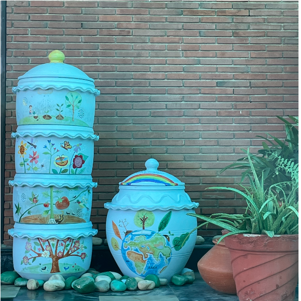 painted Daily Dump home composters 