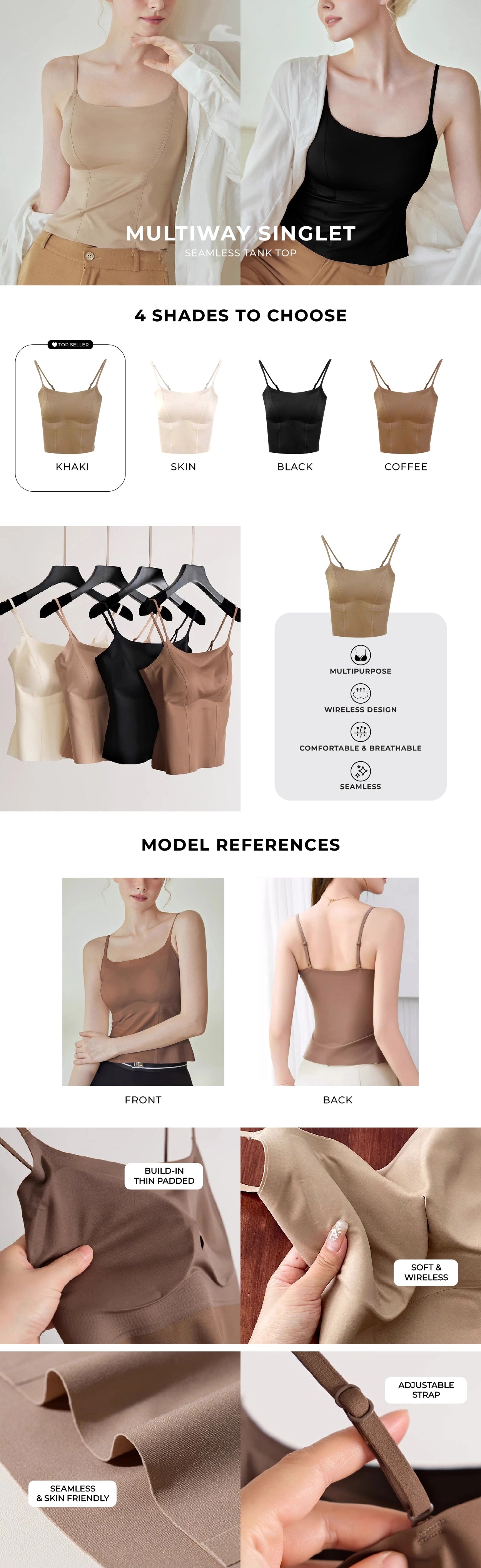 Product Description Long Image of Sleek Comfort Bra Tops from Chantelle's Secret