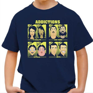T shirt Moto Enfant - Addictions - Couleur Bleu Nuit - Taille 4 ans