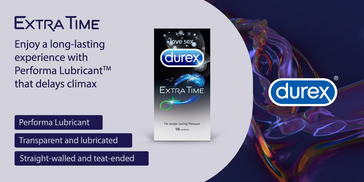 Durex Extra Time - 10 Condoms, 10s(Pack of 1)-1