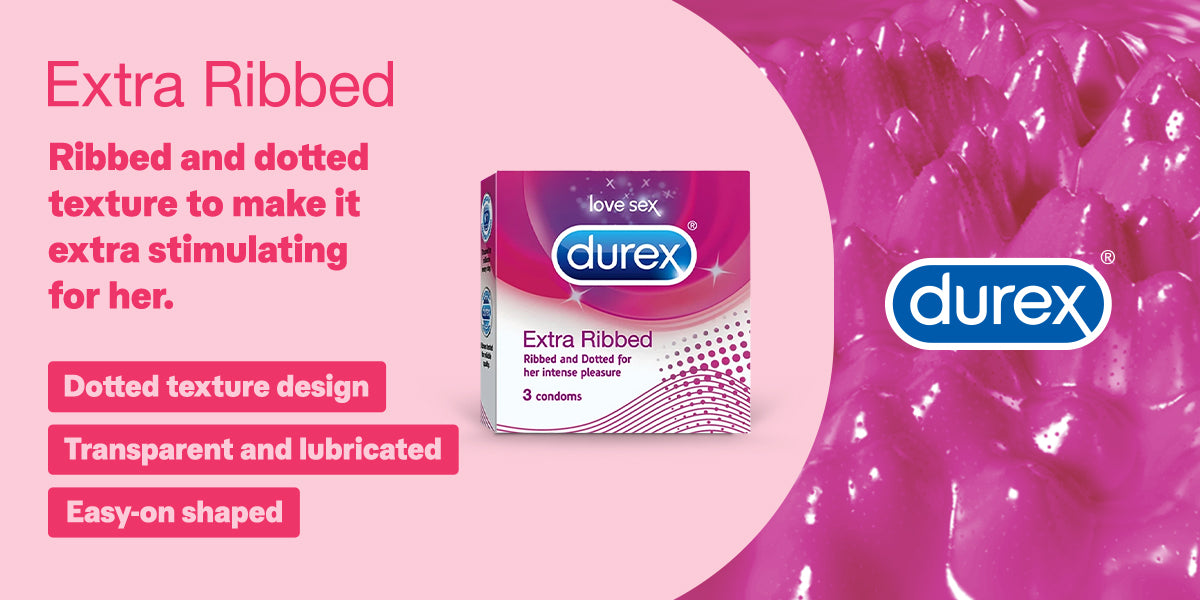 Durex Extra Ribbed - 3 Condoms-1