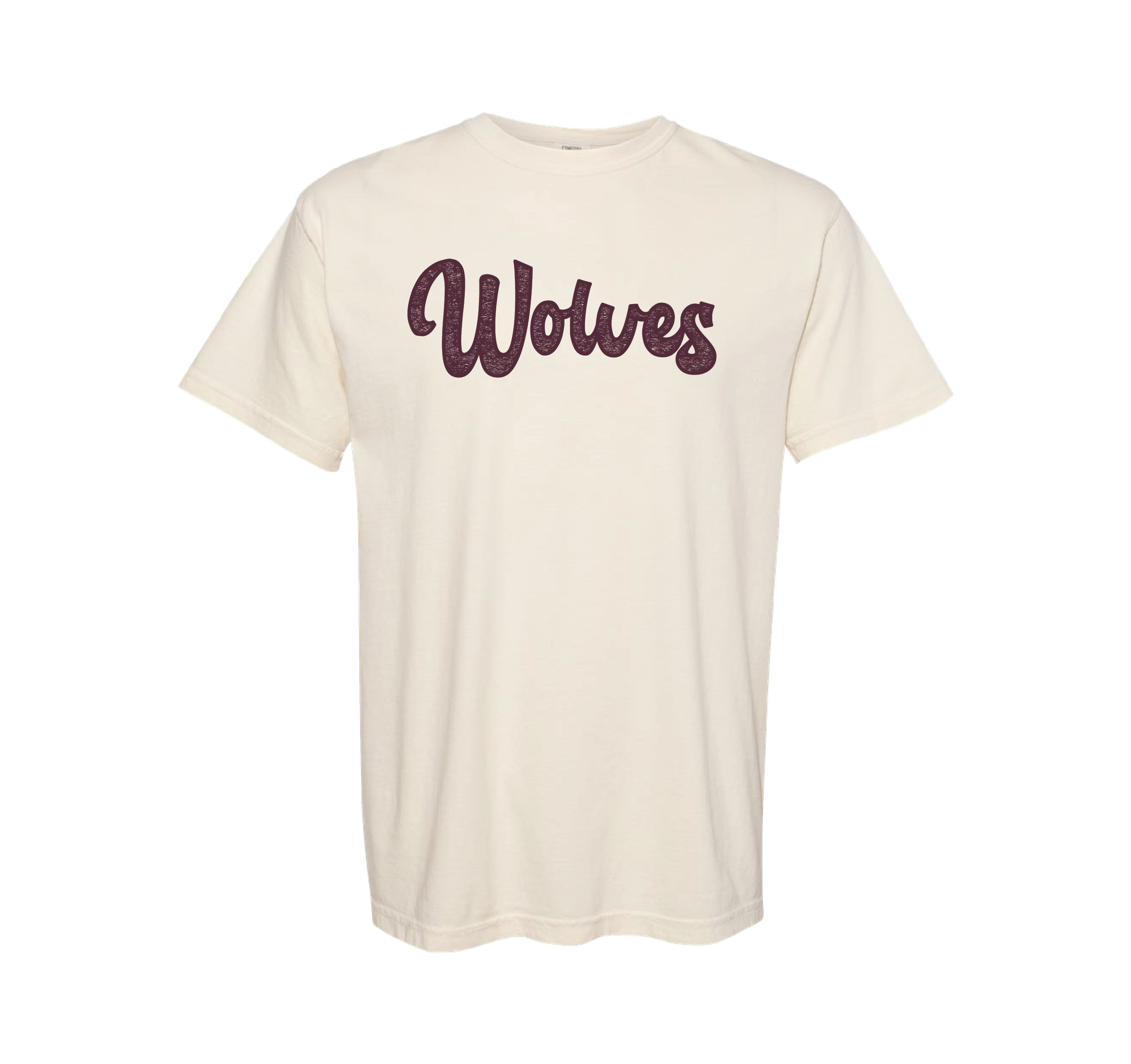 Wolves Maroon Script Tee