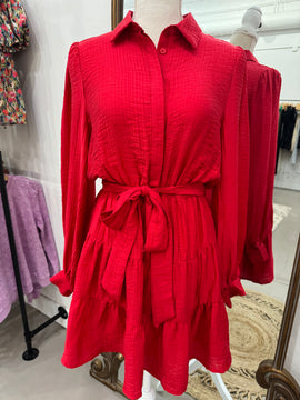 Red Ruffle Dress