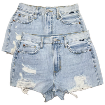 High Waist Light Wash Denim Shorts