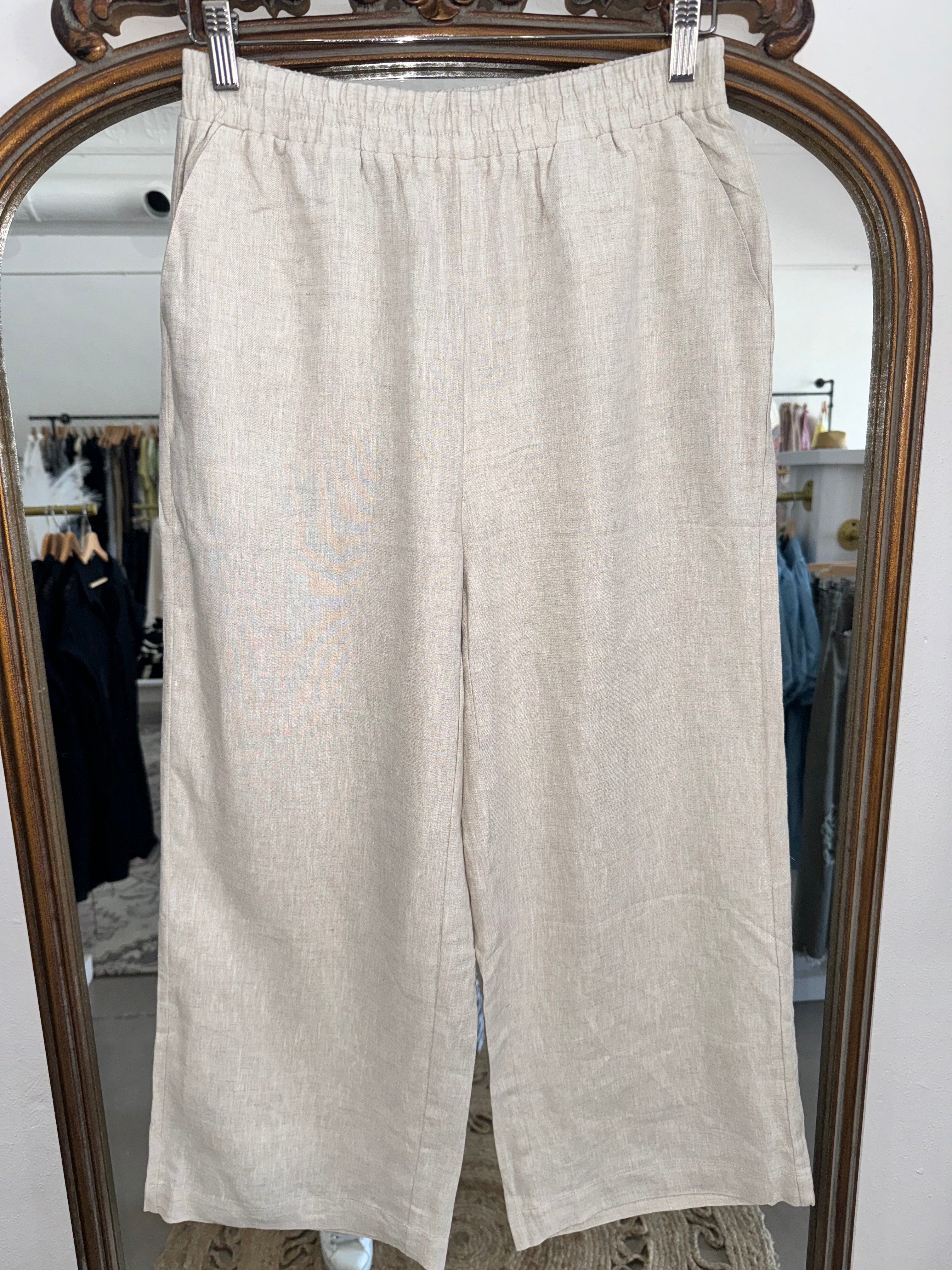 Beige Linen Pants