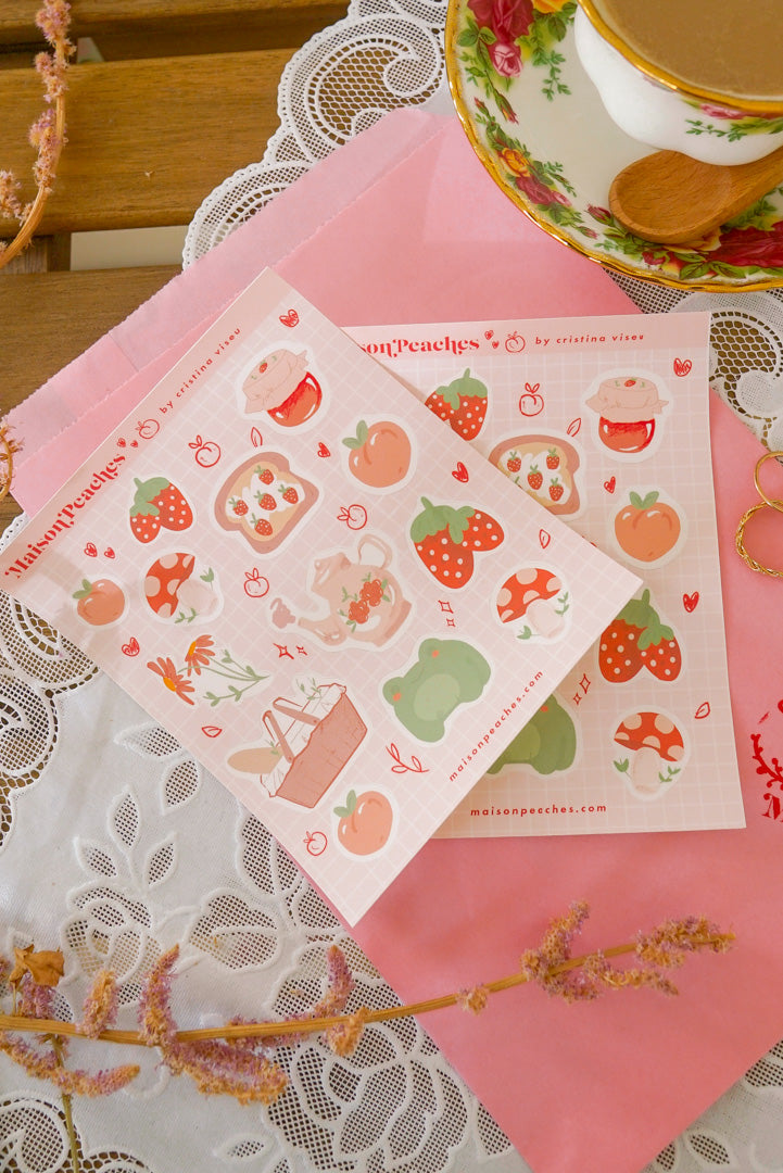 Cottage Core Planner Sticker Sheet - Maison Peaches