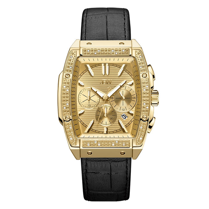 JBW Echelon 18k Gold Plated Black Watch — WILBERRYS