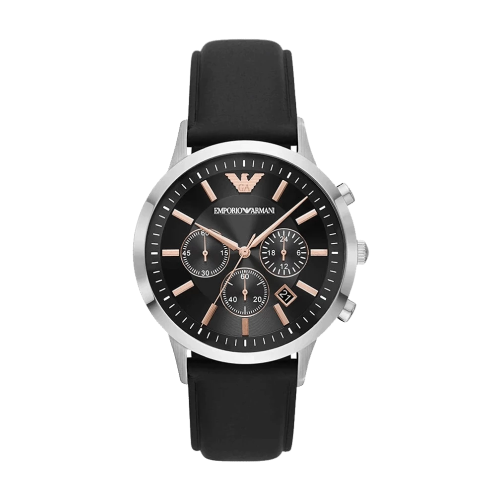 Buy Emporio Armani Chronograph Black Leather Men's Watch - AR11431 | Time  Watch Specialists