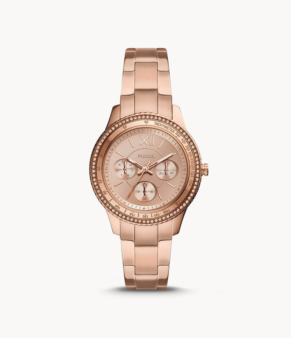 Buy Fossil Stella Sport Multifunction Rose Gold-tone Stainless Steel ...