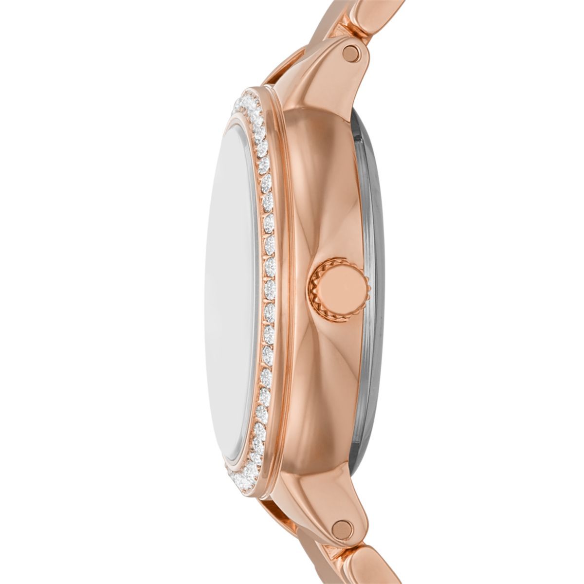 Buy Fossil Virginia Three-Hand Rose Gold-Tone Stainless Steel Mesh ...