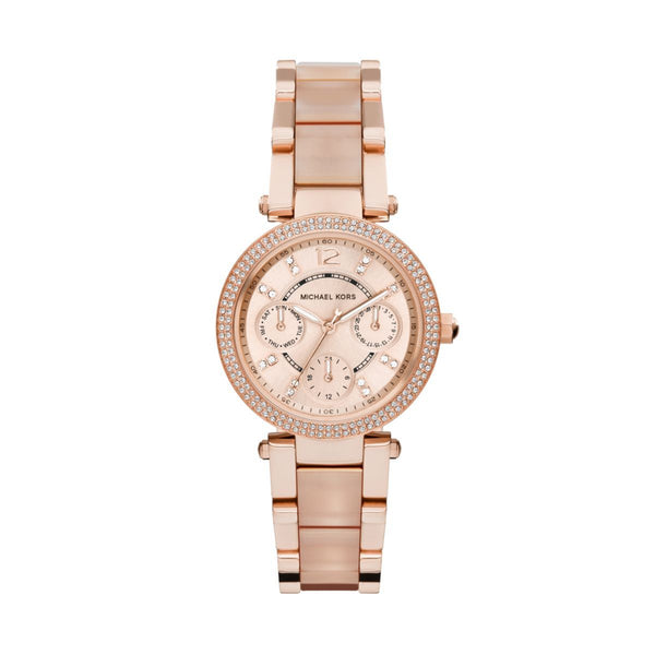 Buy Michael Kors Parker Rose Gold Round Acetate Women's Watch - MK6110 |  Time Watch Specialists