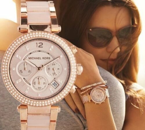 Amazoncom Michael Kors Womens Parker Rose GoldTone Watch MK5616  Michael  Kors Clothing Shoes  Jewelry