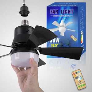 30W E27 Ceiling Fan With LED Light And Remote Control 3 Colors Modern Ceiling Socket Fan For Living Room Bedroom 85-265V - Ebony Executive