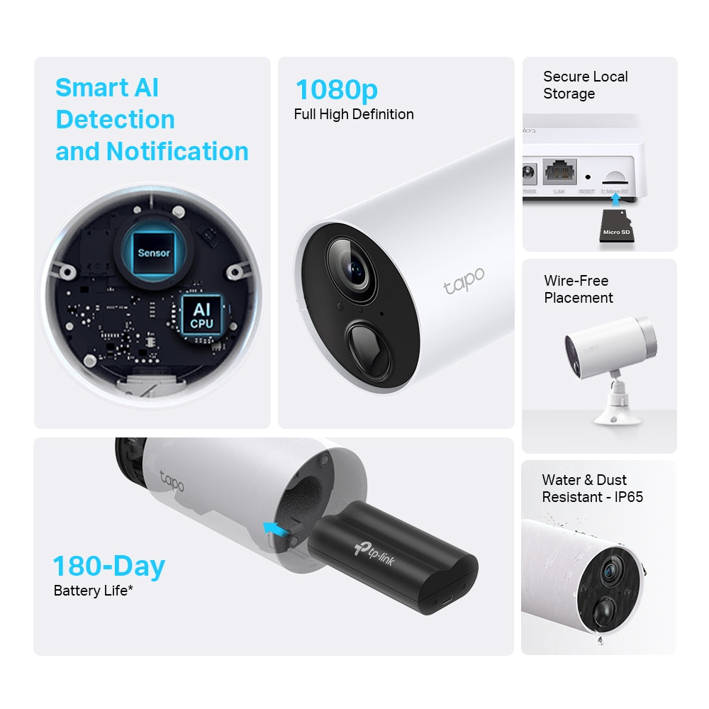 TP-LINK Tapo Smart Battery Video Doorbell, Tapo D230S1 (TapoD230S1