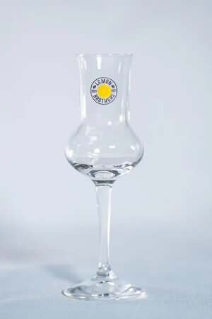 The Lemon Brothers’ branded crystal glass.