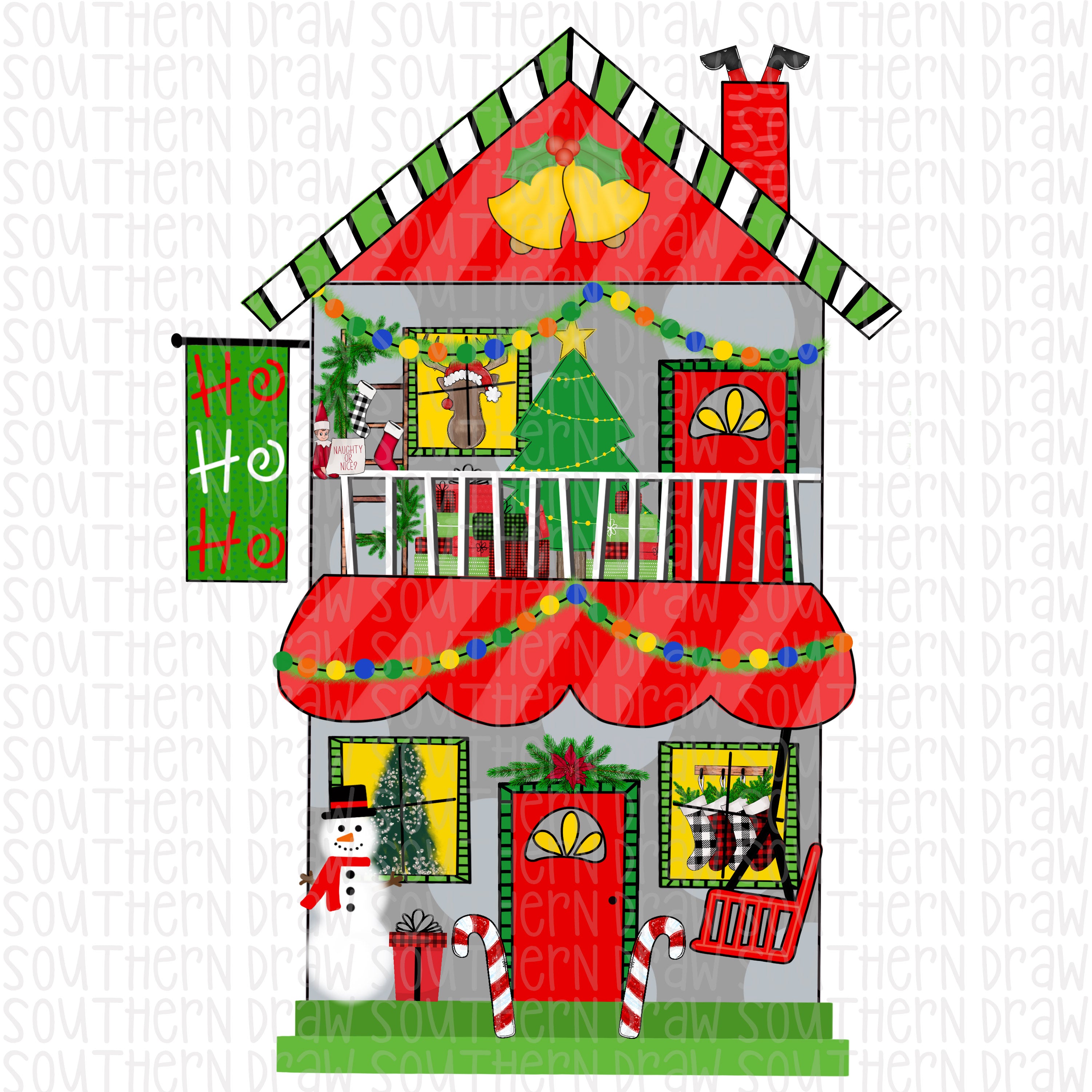 Christmas Houses Drawing PNG Transparent Images Free Download | Vector  Files | Pngtree