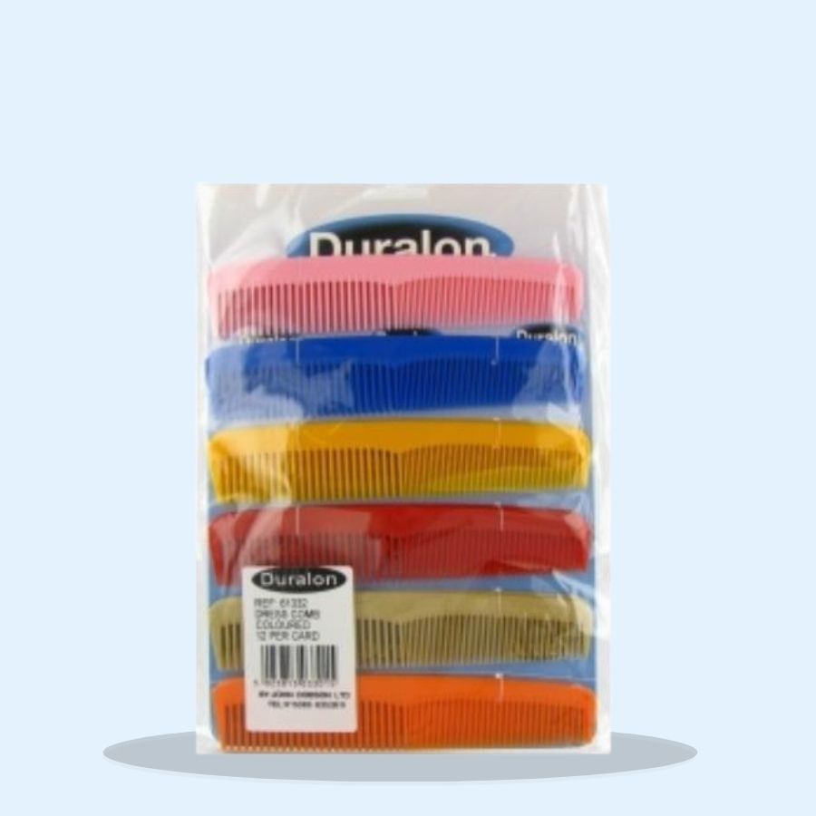Duralon Dressing Combs Assorted Colours (Pack of 12 x 1)