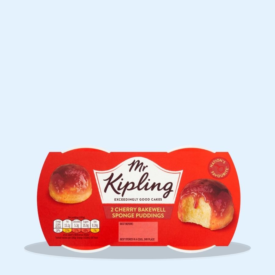 Mr Kipling Cherry Bakewell Sponge Puddings (Pack of 4 x 2 x 95g)