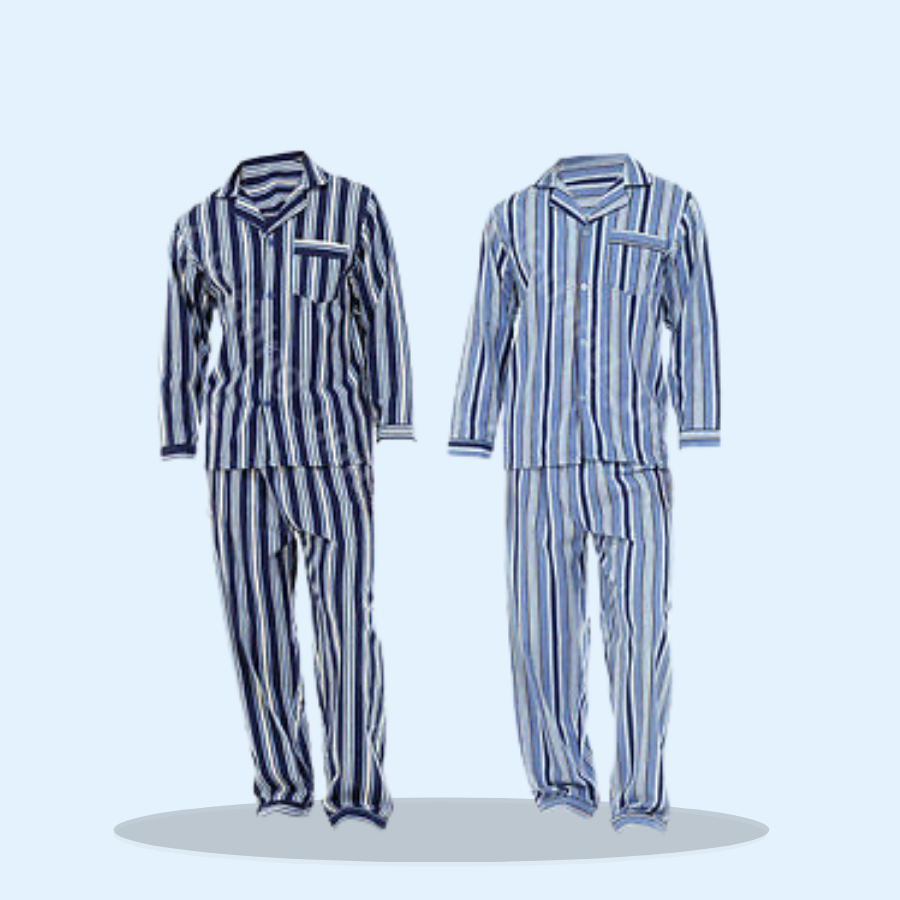 Mens Flannel Striped Traditional Pyjamas (Pack of 1 x 1)