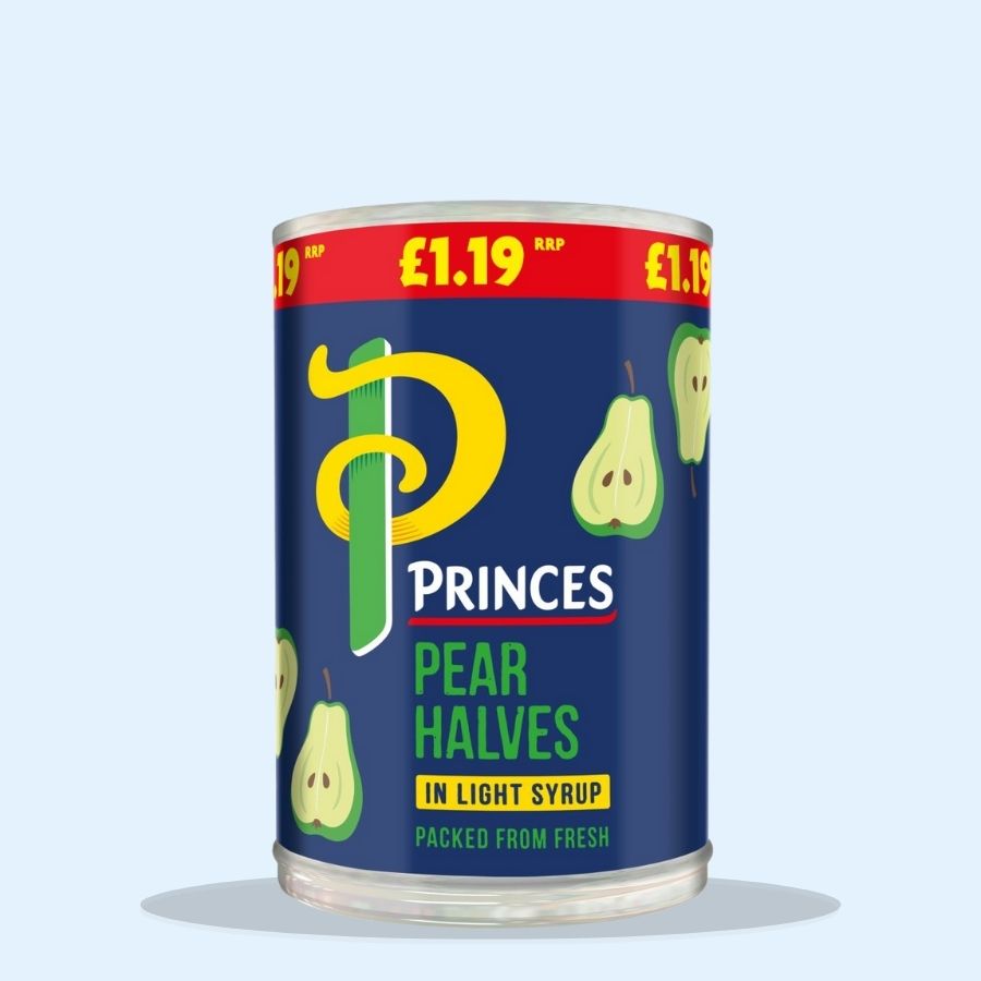 Princes Pear Halves in Light Syrup (Pack of 6 x 410g)